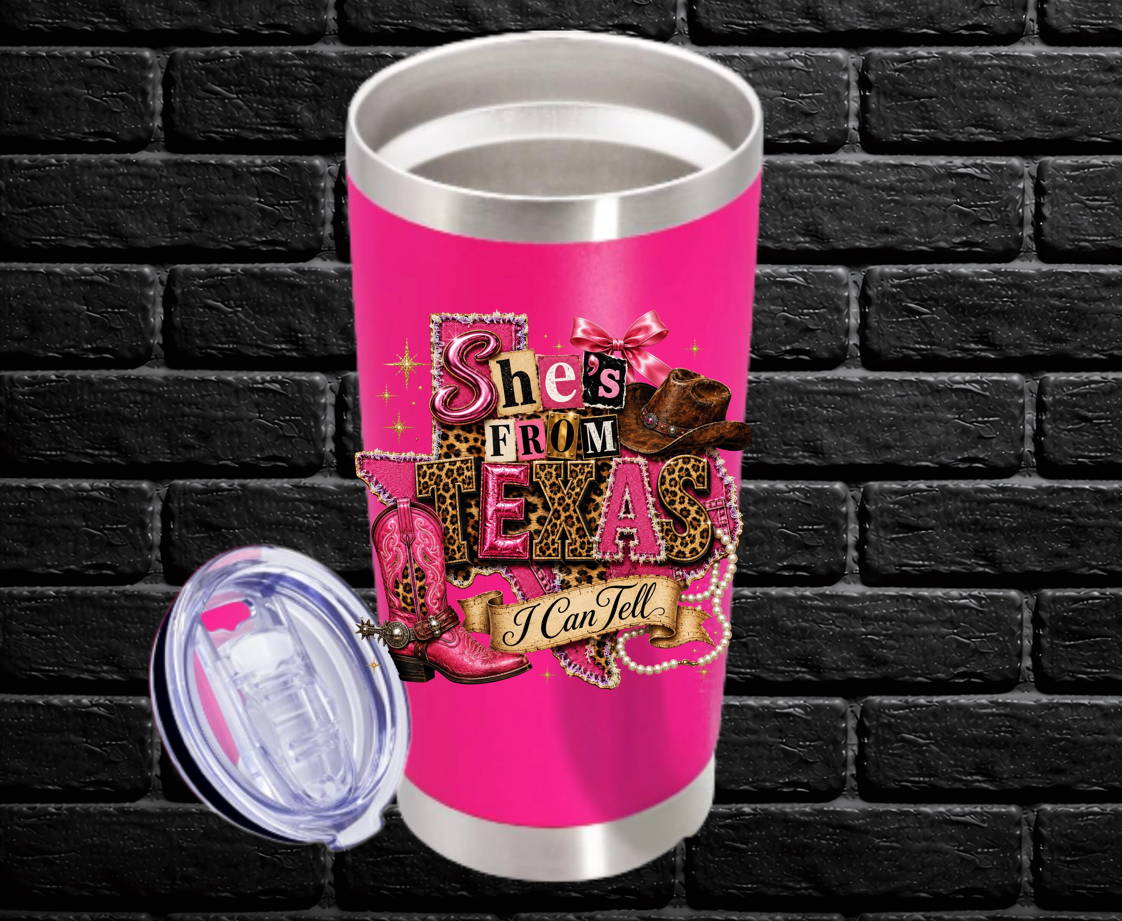 Tumbler "She's from Texas I can tell"