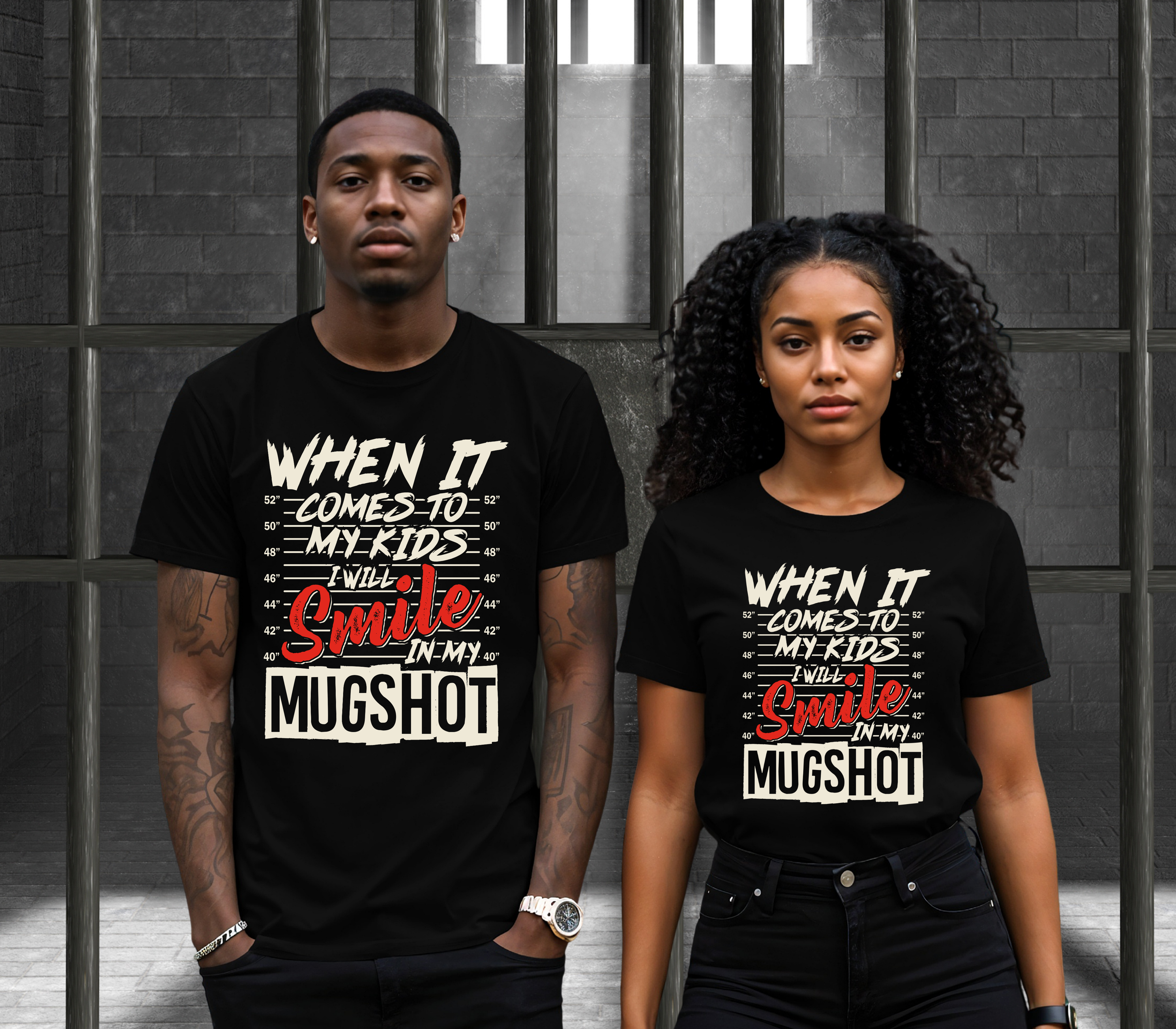 "When it comes to my KIDS, I will smile in my mugshot" T-shirts